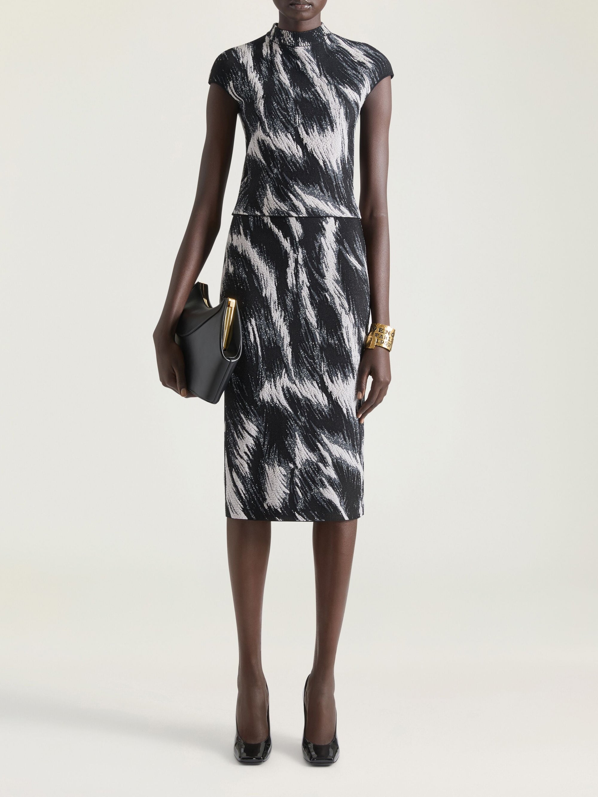 Jupe crayon midi - Grey Mix