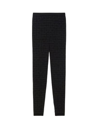 Stretch leggings with monogram - Black