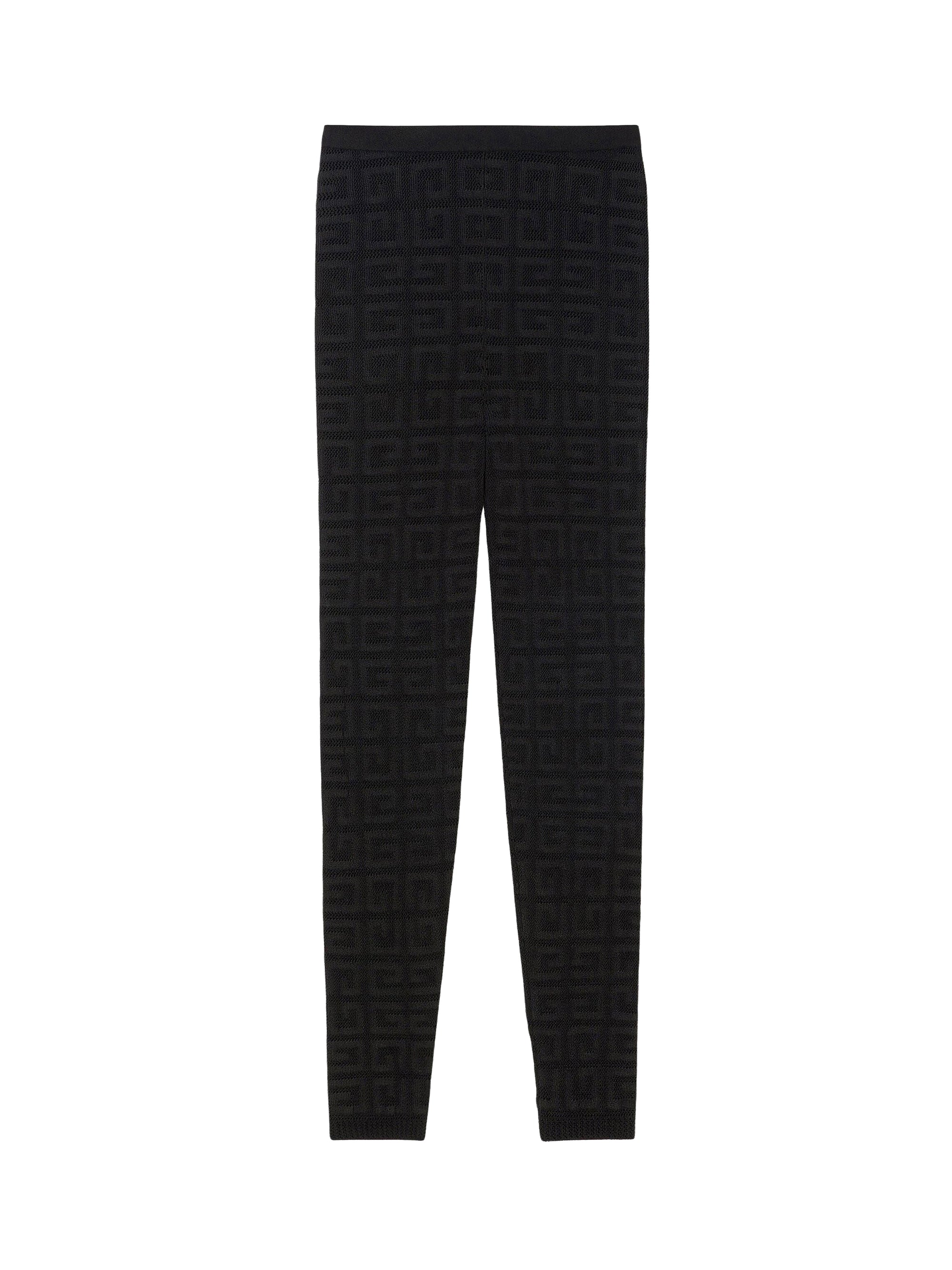 Stretch leggings with monogram - Black