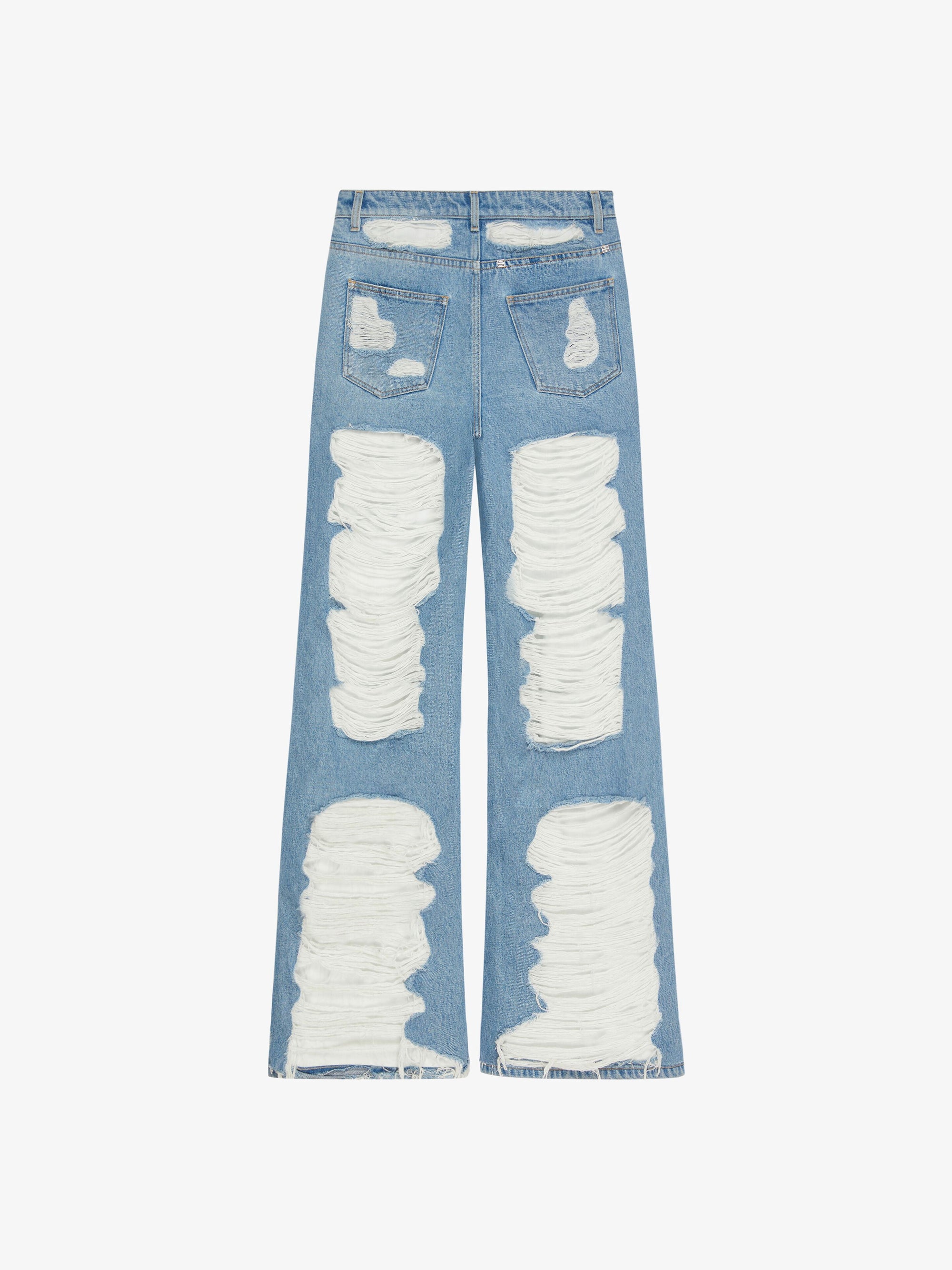 Jean oversize en denim destroyed - Bleu Clair