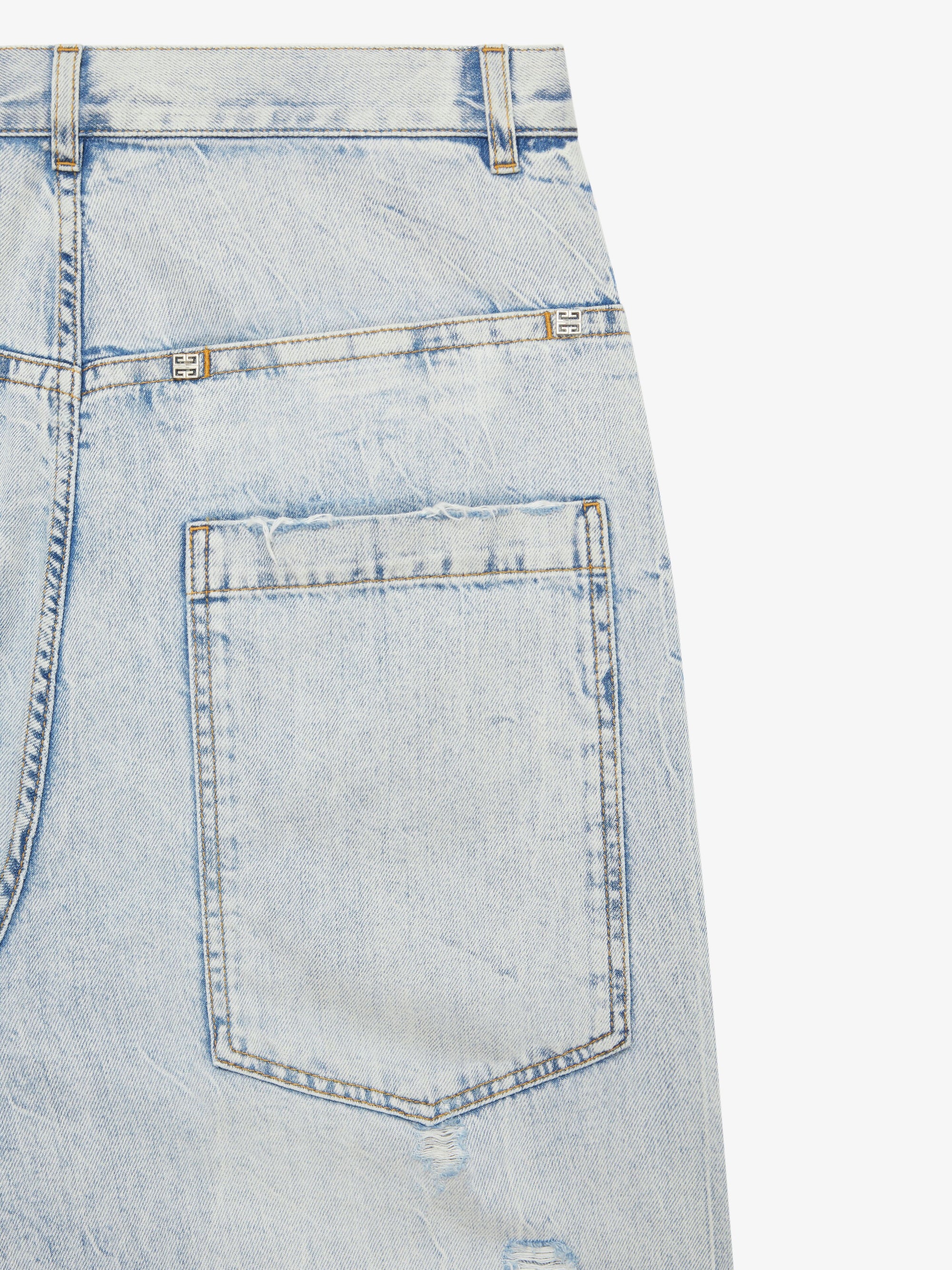 MARBLE BLUE WASH DESTROY ON LIGHT DENIM