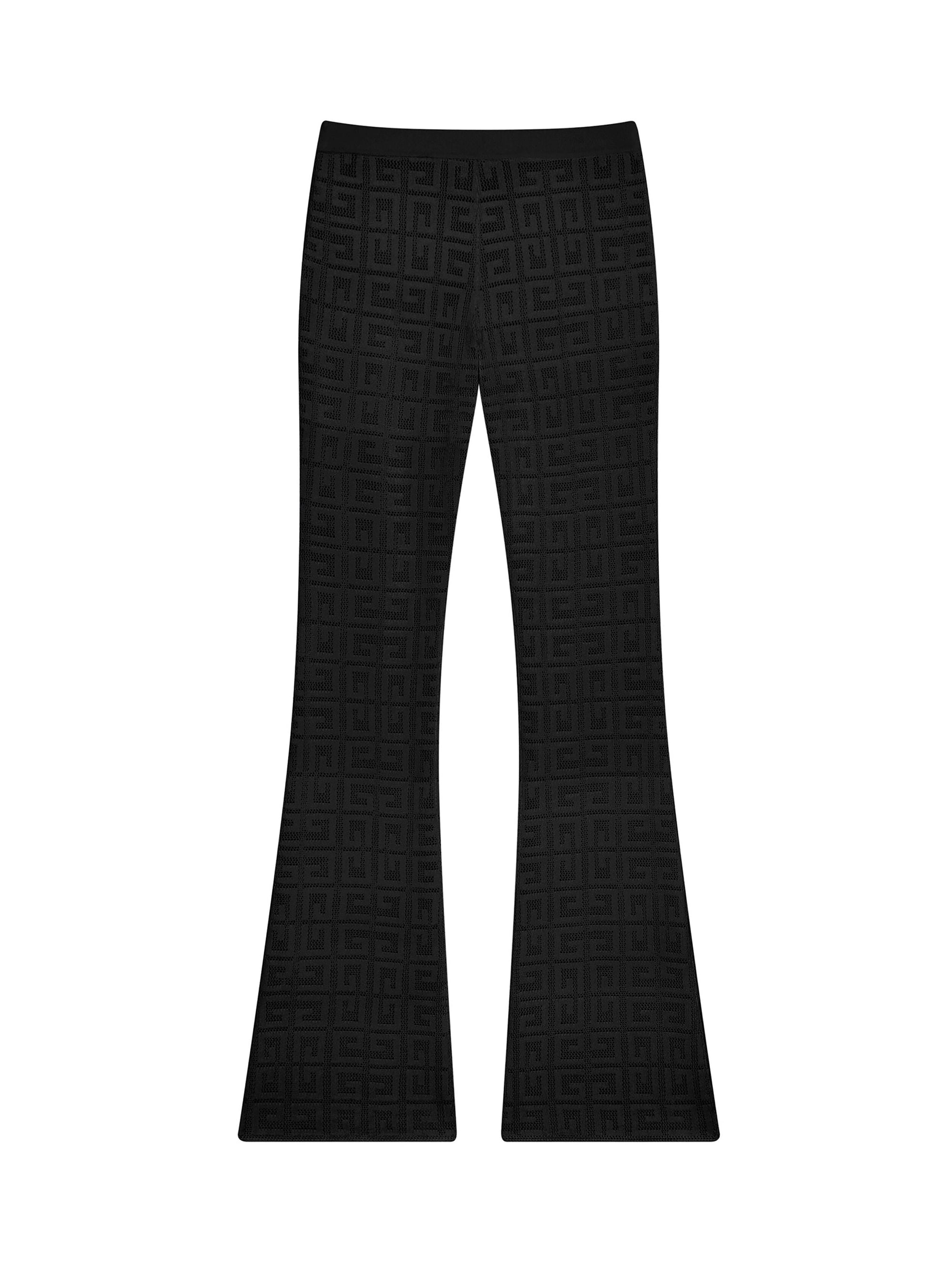 Pantalon évasé en jacquard 4G - Black