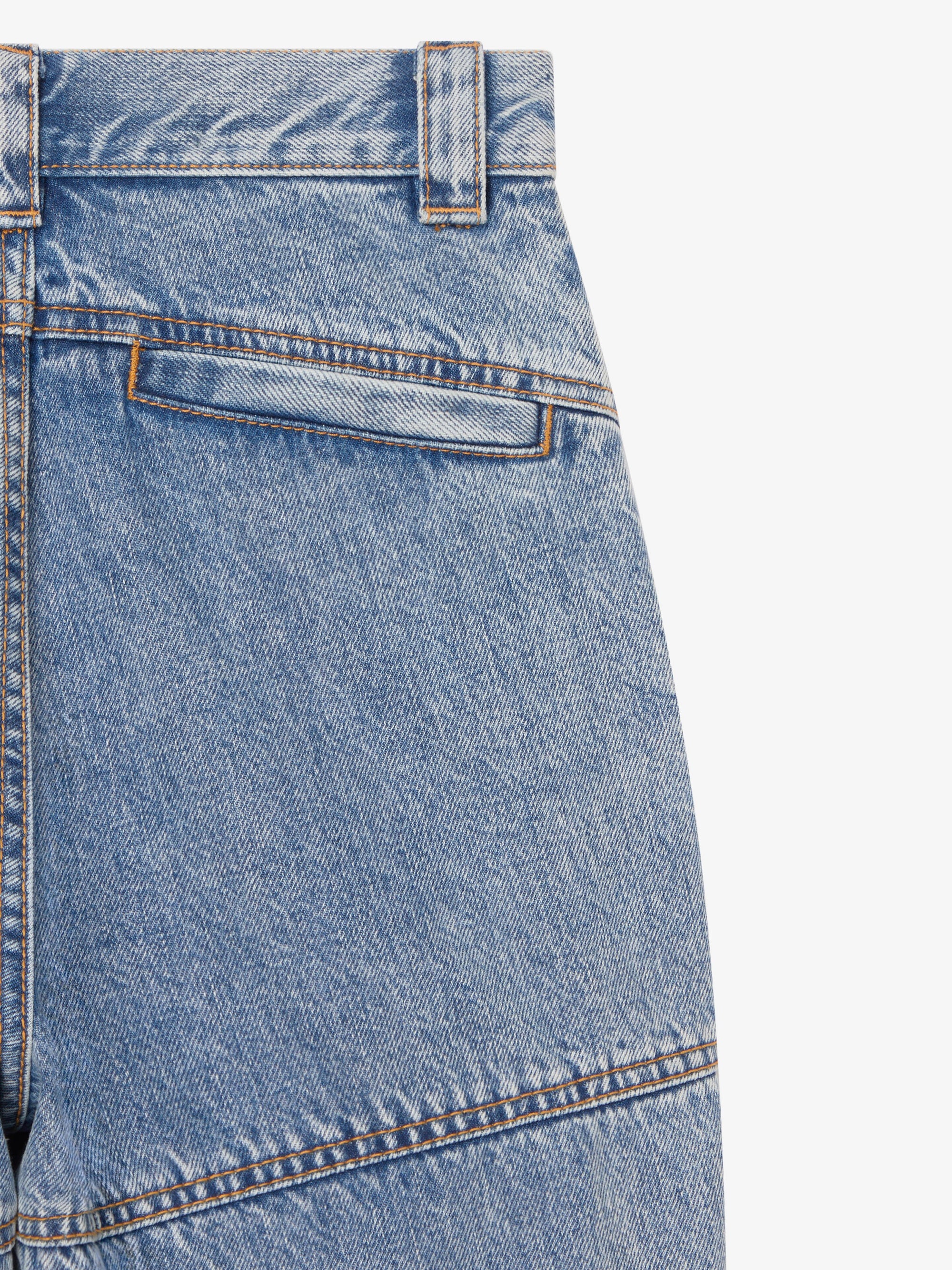 Boot Cut Cargo Jeans - Light Blue