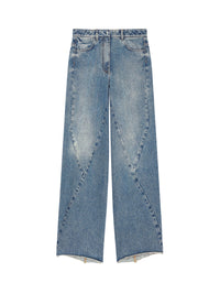 Jean en denim oversize avec coutures apparentes - Medium Blue
