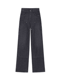 Jean oversize en denim avec patches - Faded Black