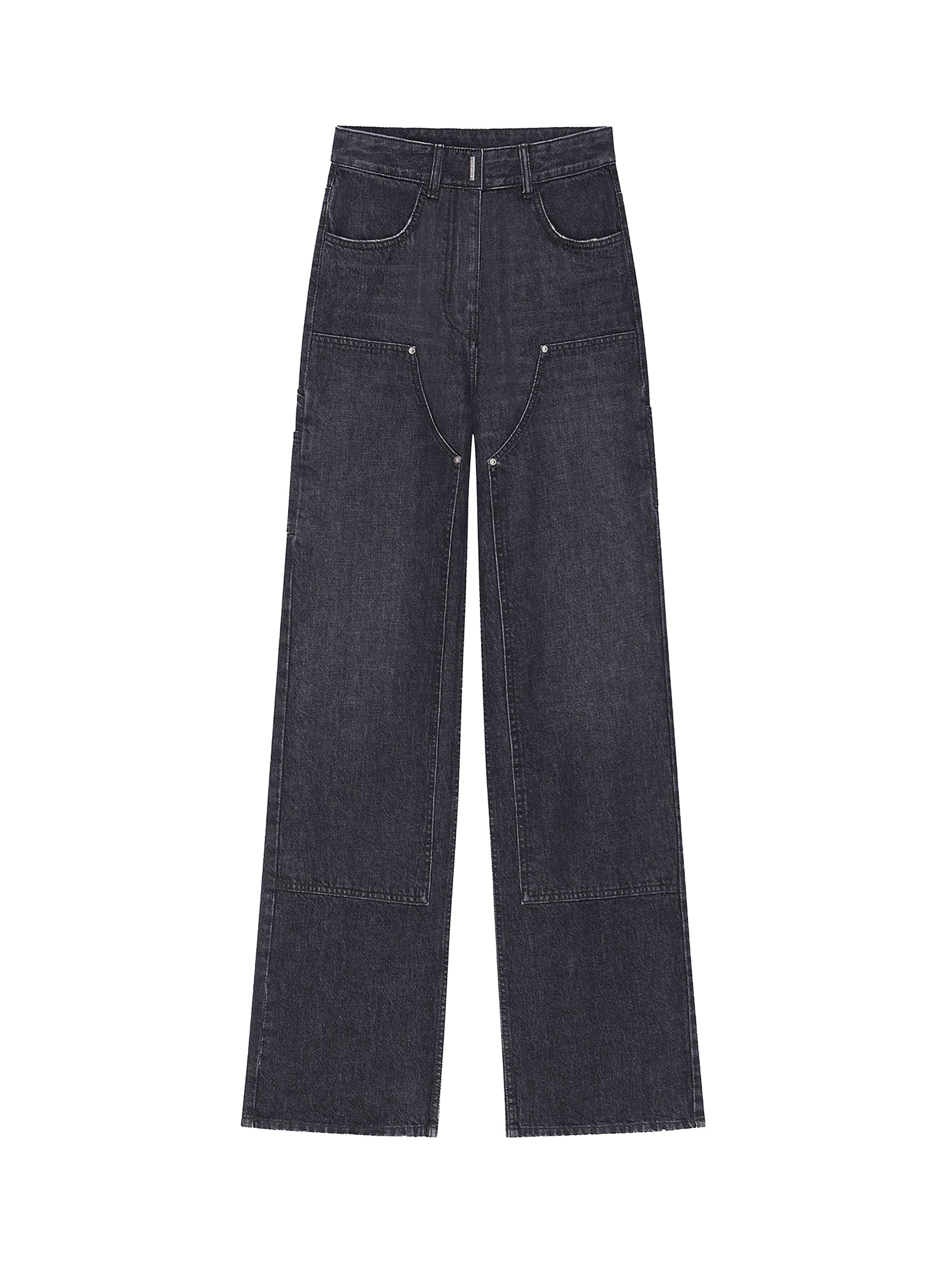 Jean oversize en denim avec patches - Faded Black