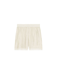Short silk and linen shorts - Ivory