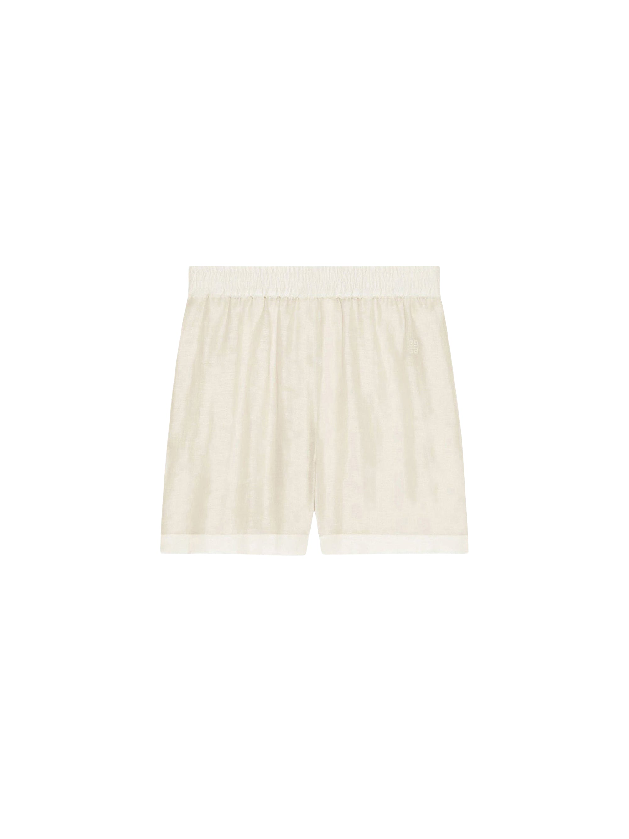 Short silk and linen shorts - Ivory