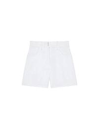 Short Slim en denim - White