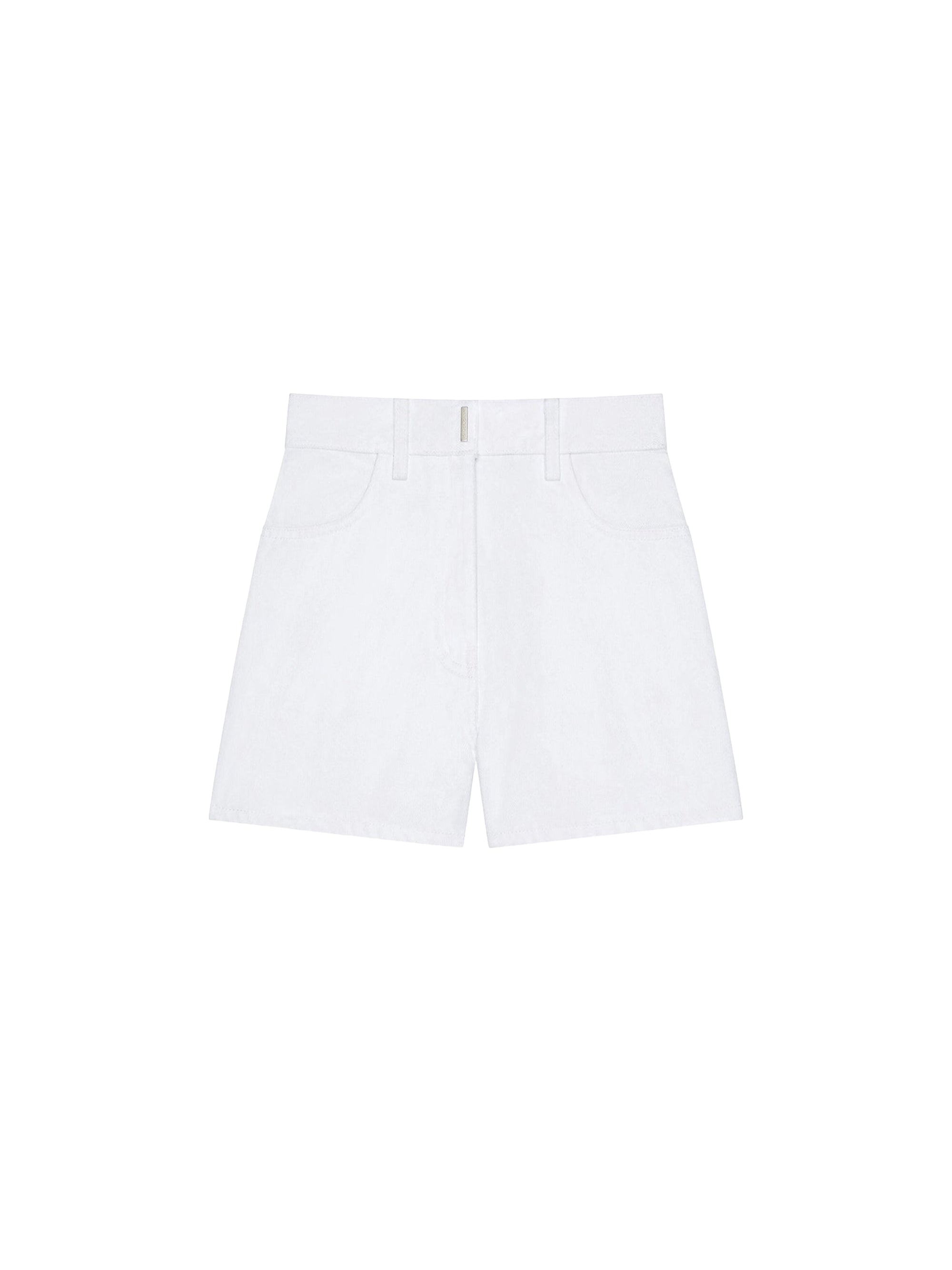 Short Slim en denim - White