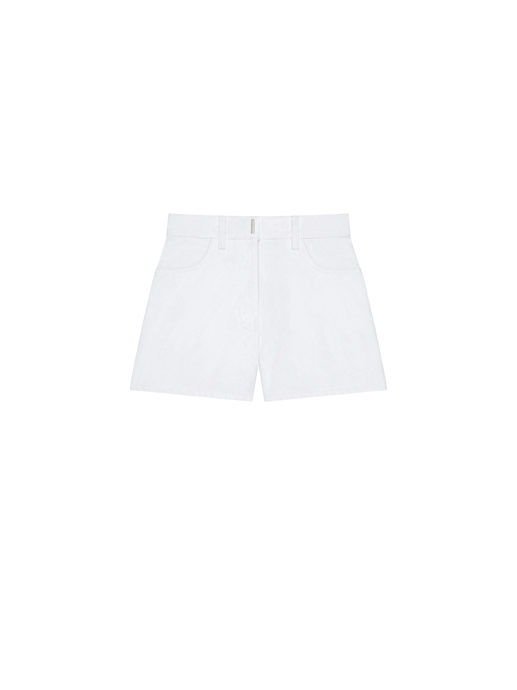 Short Slim en denim - White