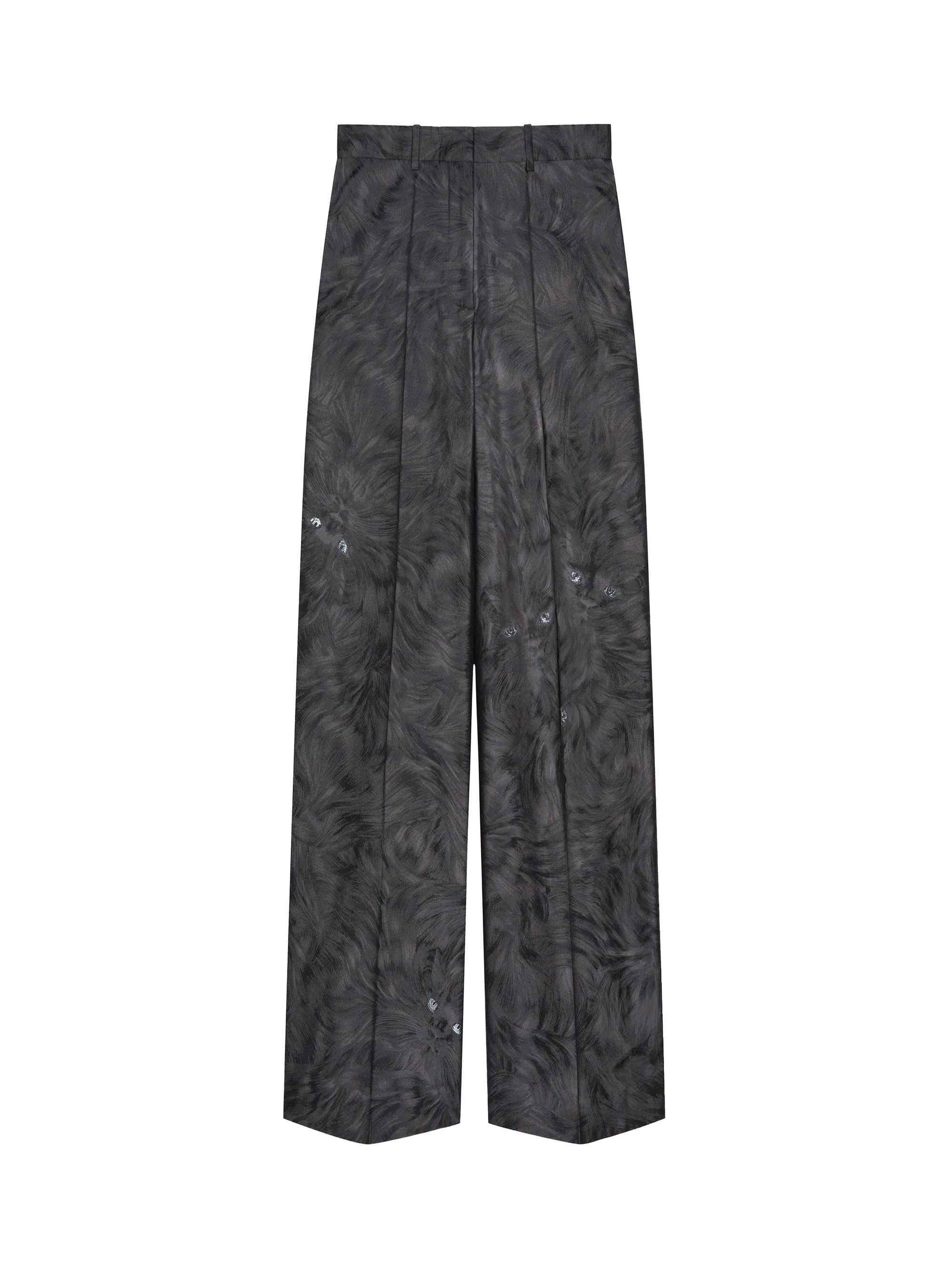 Pantalon tailleur en soie mélangée - Charcoal