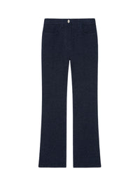 Pantalon boot cut en denim avec détails chaînes - Indigo Blue