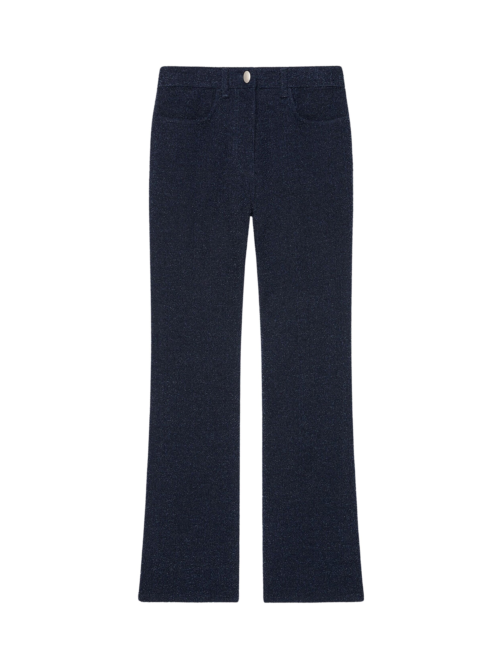 Pantalon boot cut en denim avec détails chaînes - Indigo Blue