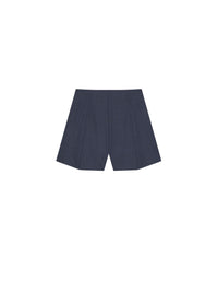 Short taille haute en laine - Denim Blue