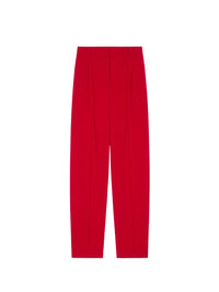 Pantalon à doubles pinces élastiqué en laine - Dark Red