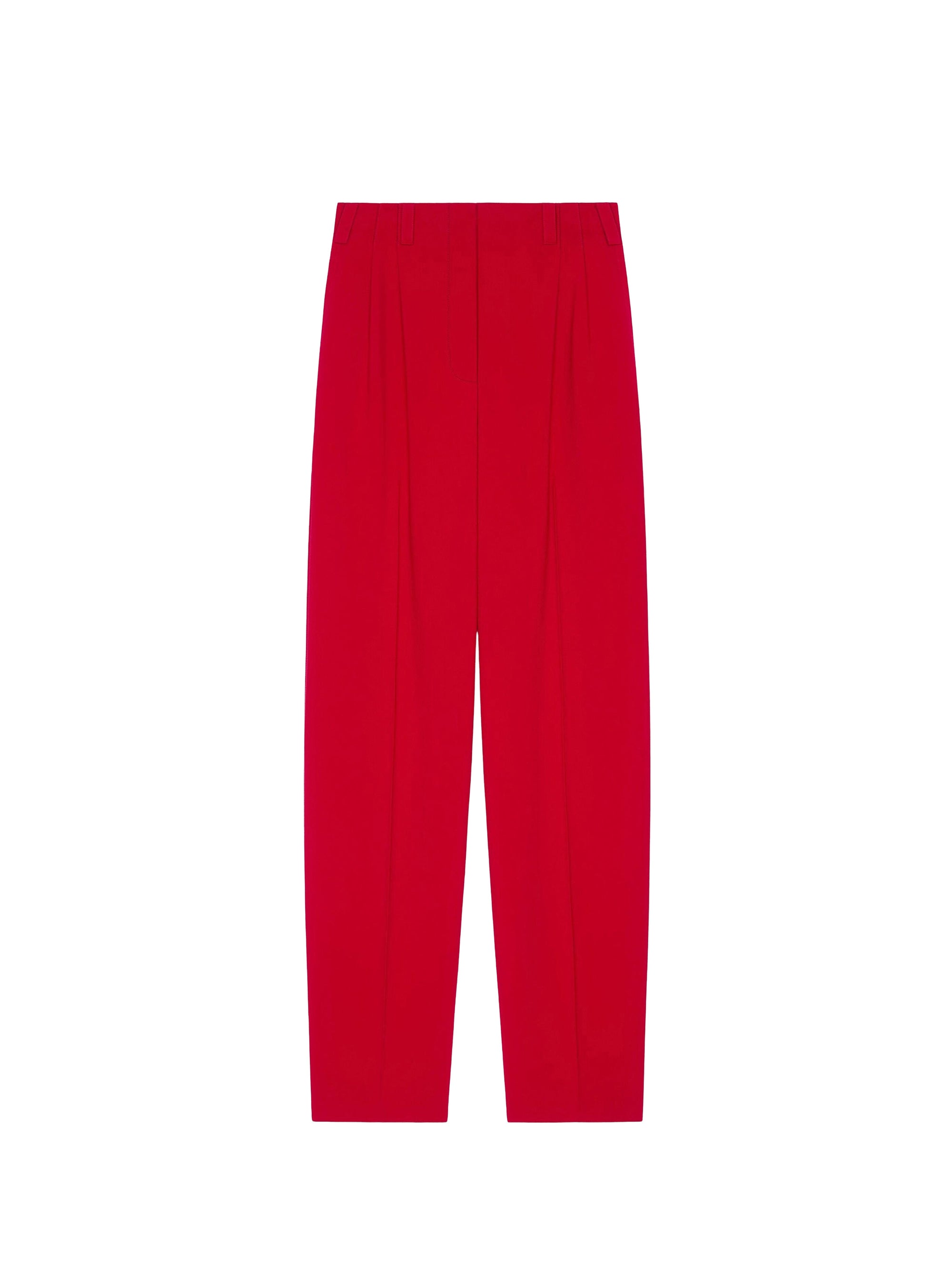 Pantalon à doubles pinces élastiqué en laine - Dark Red