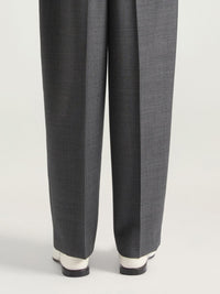 Pantalon à doubles pinces élastiqué en laine - Grey Mix