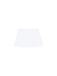 Short à doubles pinces en laine - White