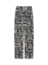 Elasticated silk trousers with double pleats - Multicoloured