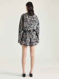 Silk shorts with double pleats - Multicoloured