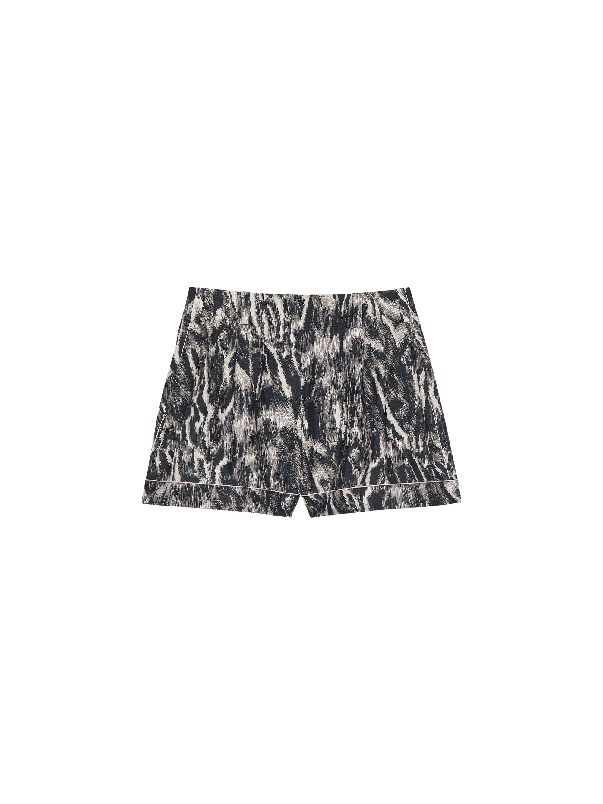 Silk shorts with double pleats - Multicoloured