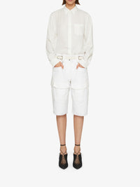 Chemise coupe régulière en cuir - White