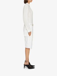Chemise coupe régulière en cuir - White
