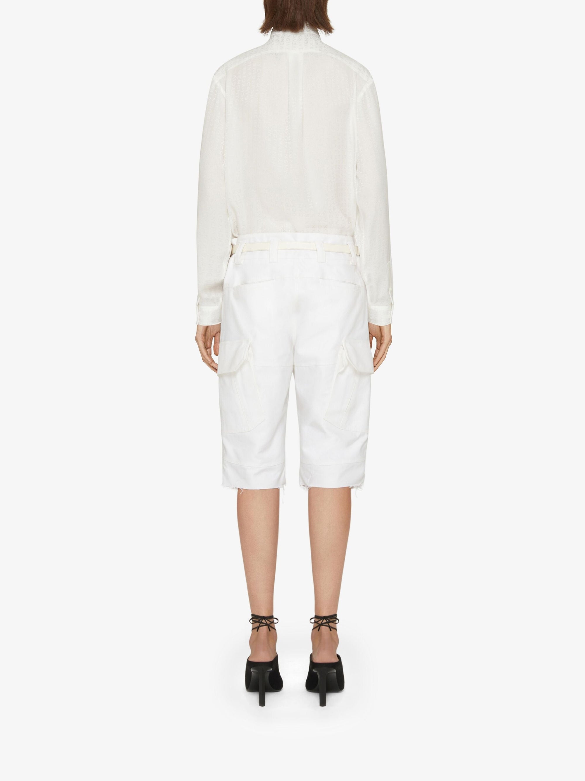 Chemise coupe régulière en cuir - White