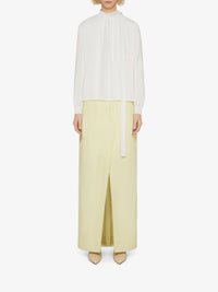 Blouse 4G avec lavallière en soie - Blanc