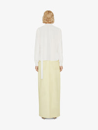 Blouse 4G avec lavallière en soie - Blanc