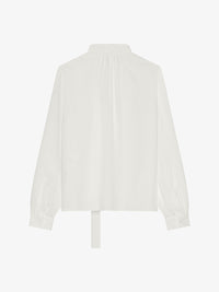 Blouse 4G avec lavallière en soie - Blanc
