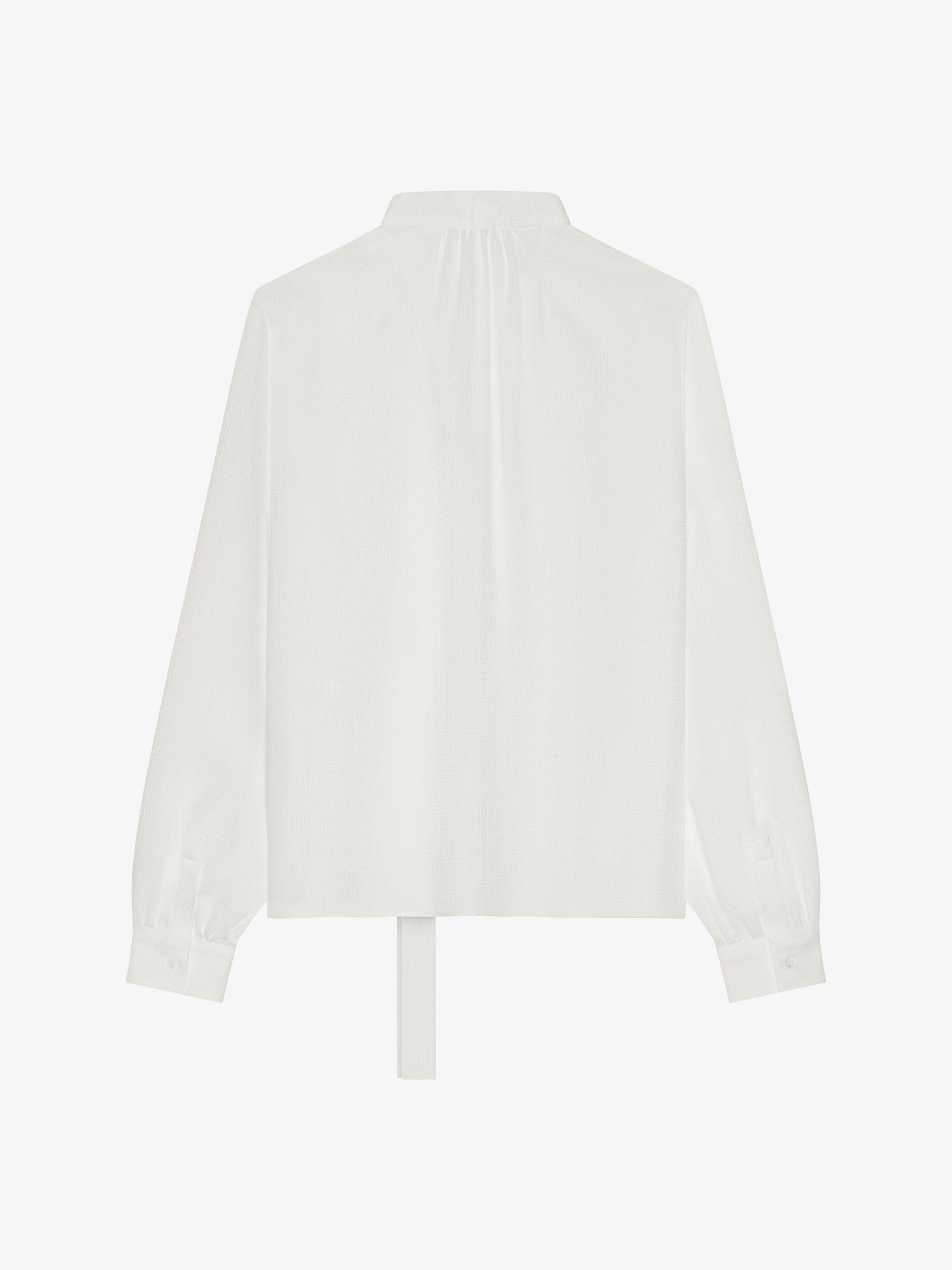 Blouse 4G avec lavallière en soie - Blanc