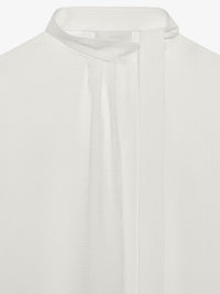 Blouse 4G avec lavallière en soie - Blanc