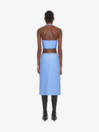 Top cropped en cuir avec pierres brodées - Cornflower