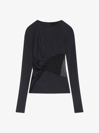 4G LACE AND DRAPPING SHORT SLEEVES TOP
