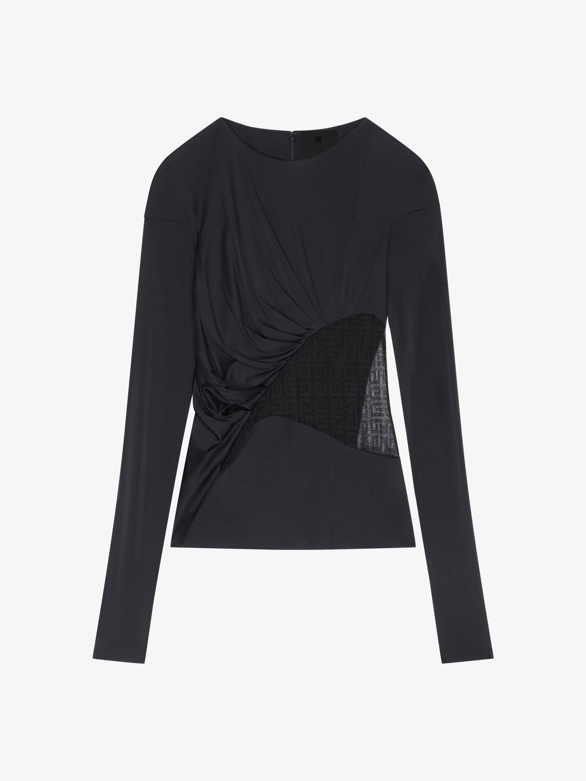 4G LACE AND DRAPPING SHORT SLEEVES TOP