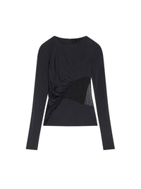 Top manches courtes en dentelle 4G - Black