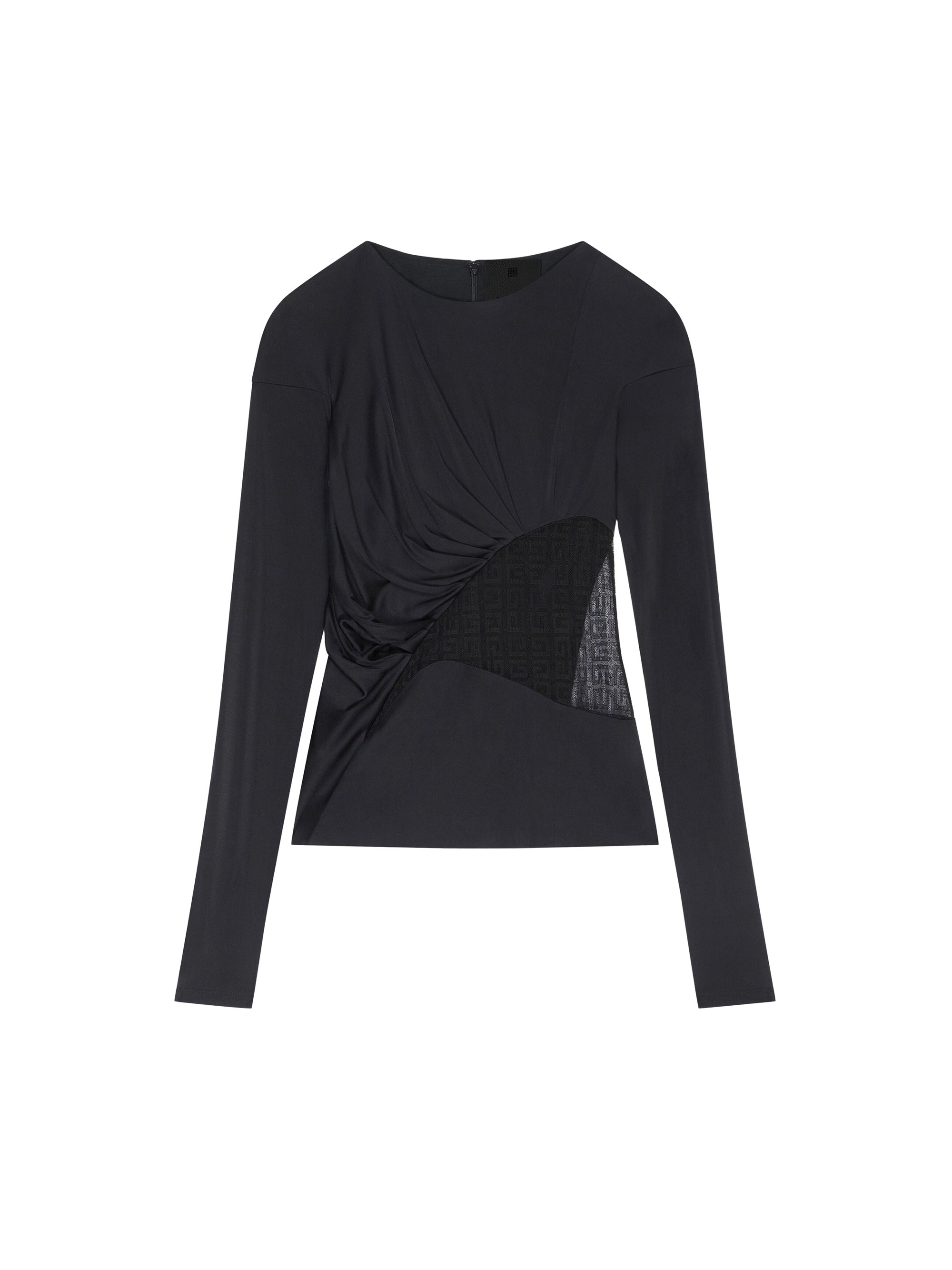 Top manches courtes en dentelle 4G - Black