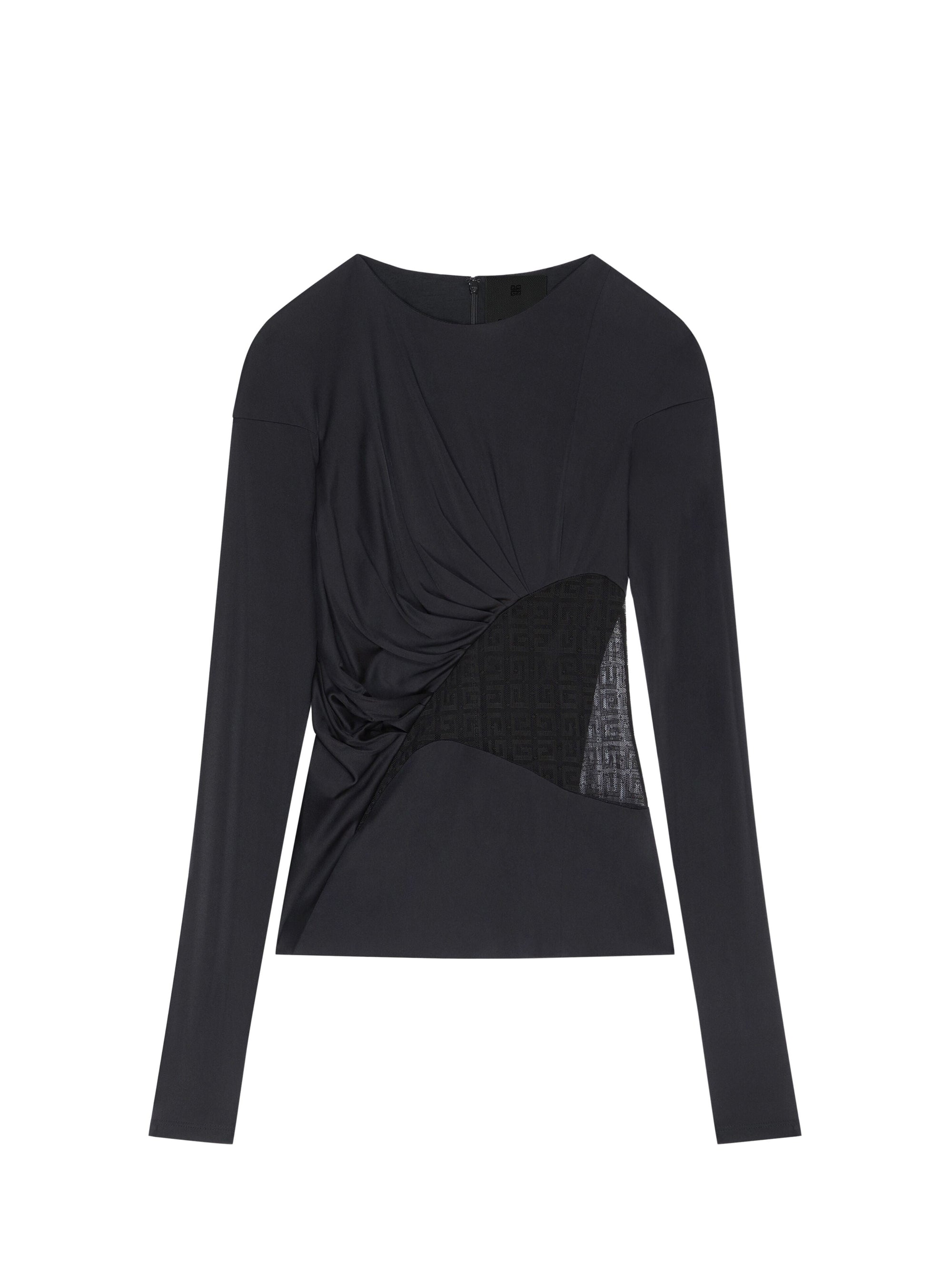 Top manches courtes en dentelle 4G - Black