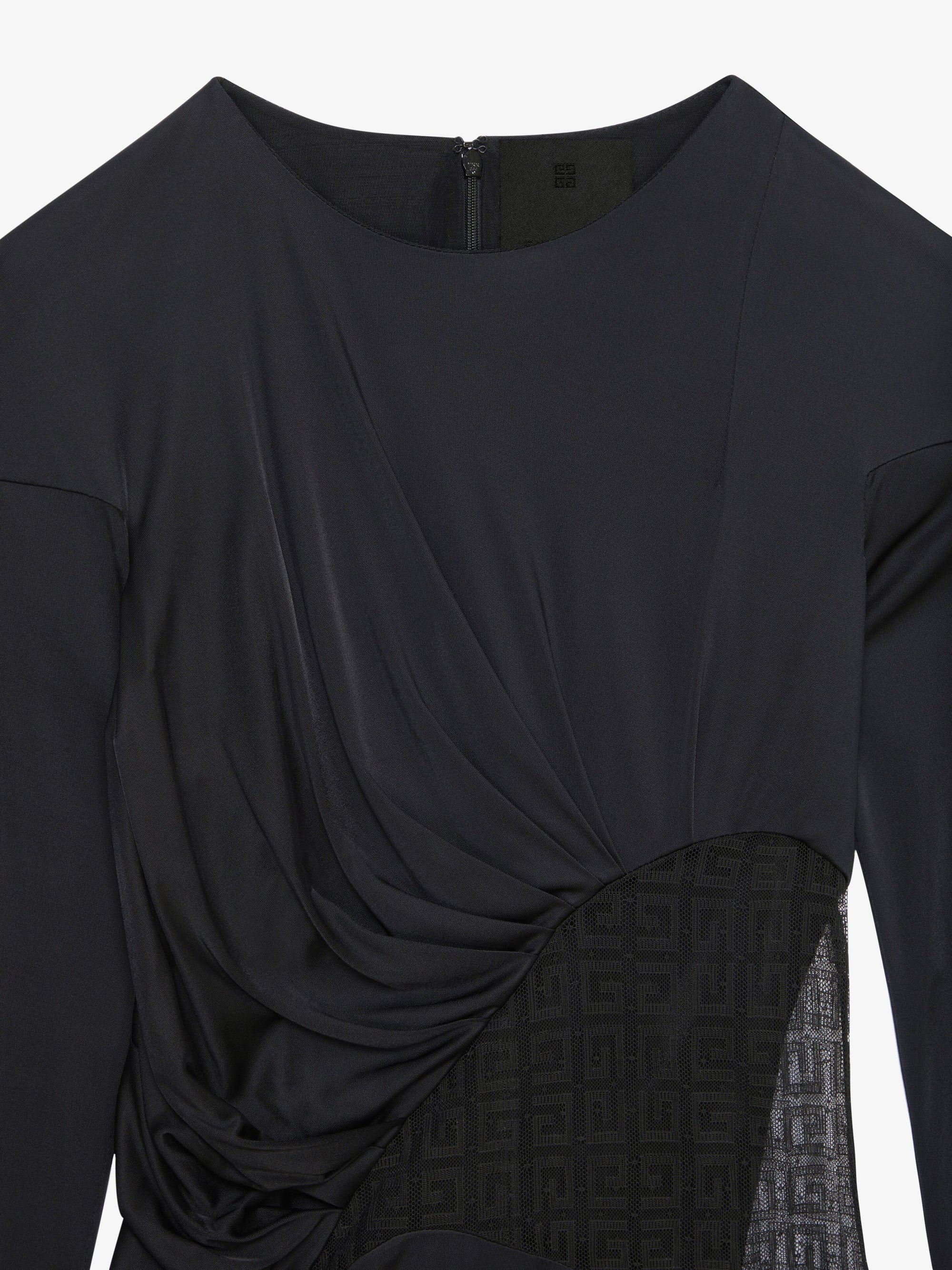 4G LACE AND DRAPPING SHORT SLEEVES TOP