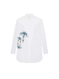 Chemise imprimée floral en popeline - White