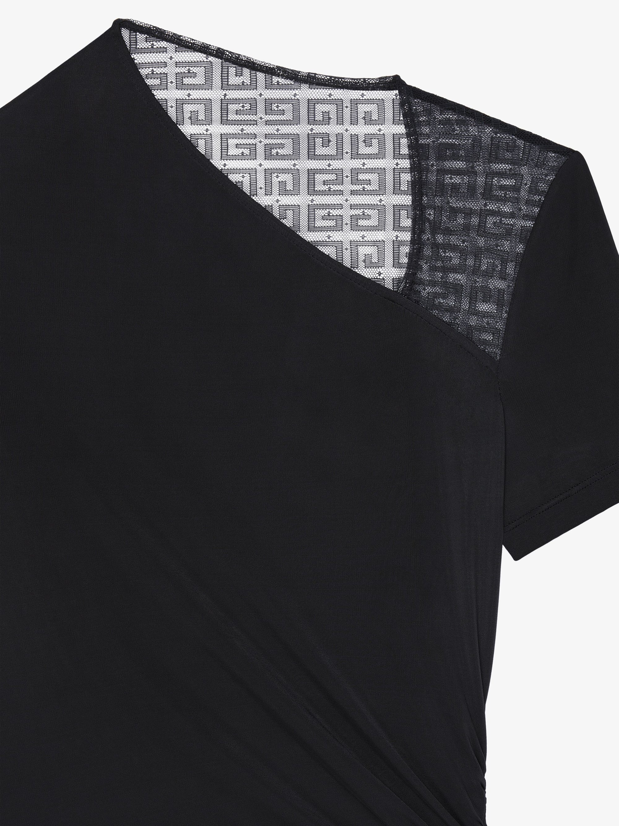 DRAPPED TOP WITH 4G LACE