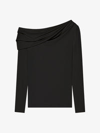 LONG SLEEVE ASYMMETRIC NECKLINE TOP
