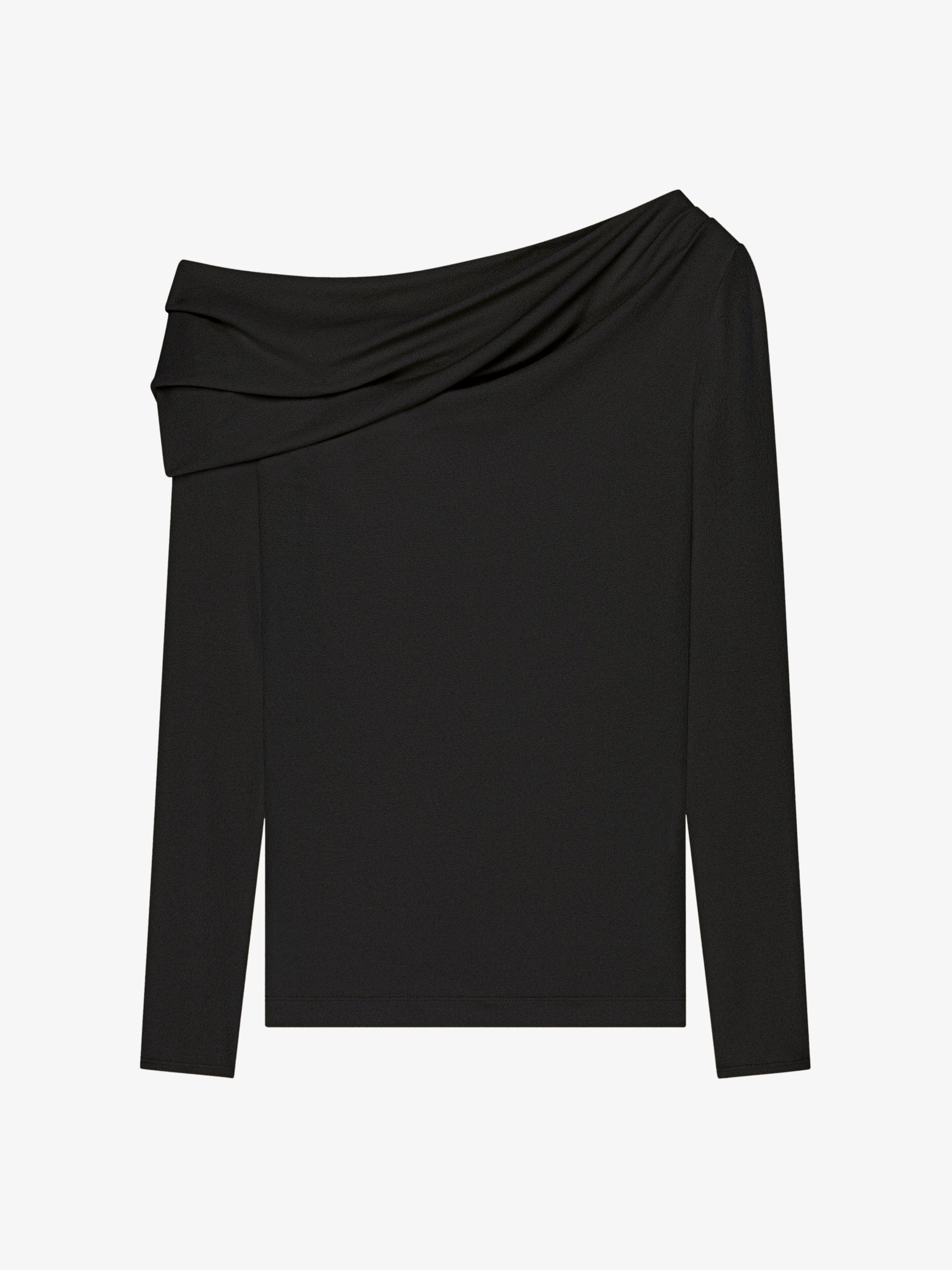 LONG SLEEVE ASYMMETRIC NECKLINE TOP