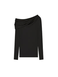 Top manches longues à encolure asymétrique - Black