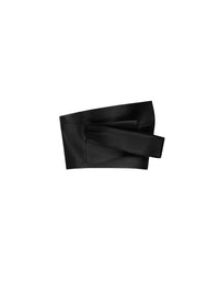 Top drapé en cuir - Black