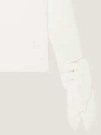 DEEP V-NECK BOW CUFFS BLOUSE