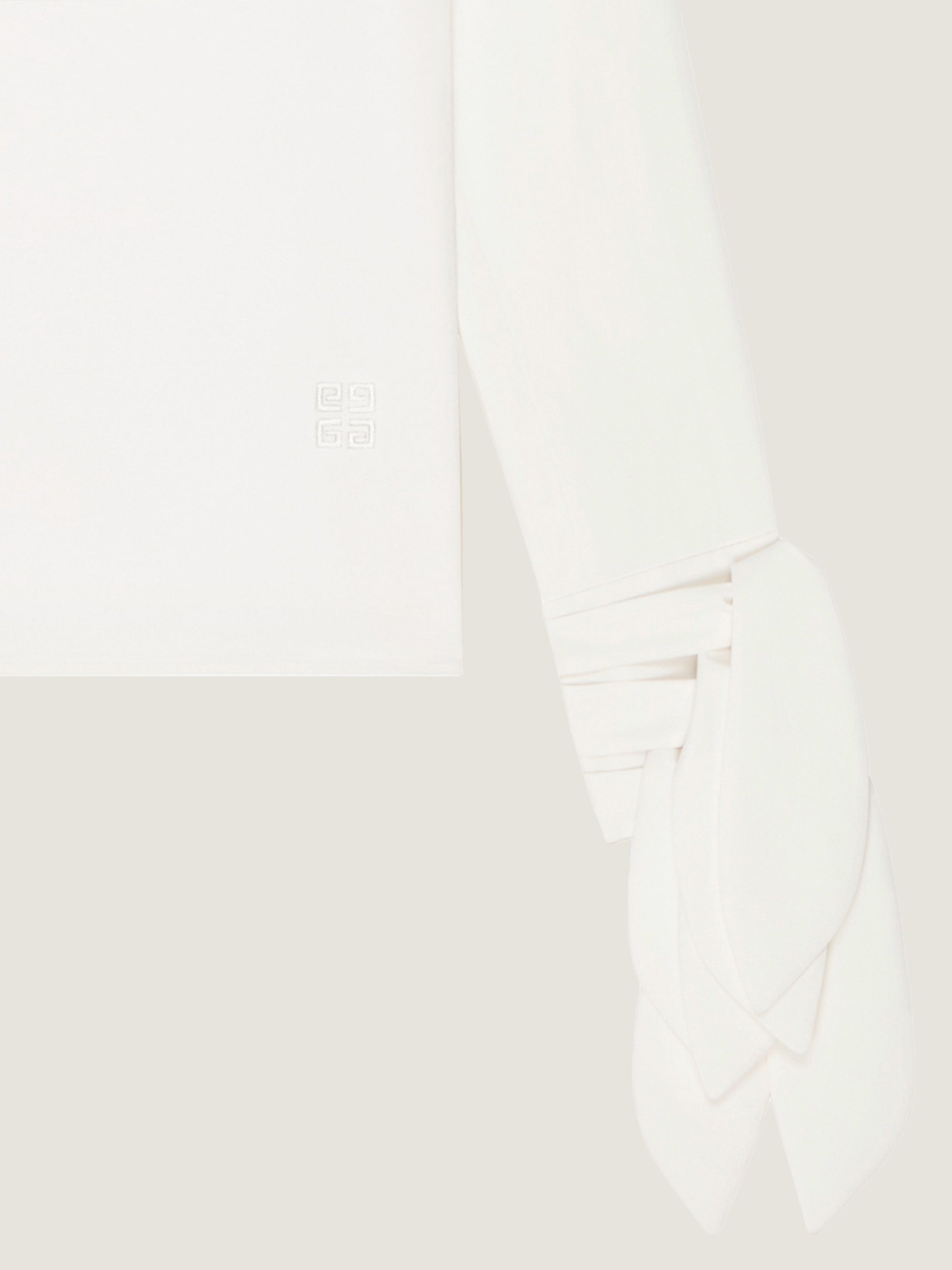 DEEP V-NECK BOW CUFFS BLOUSE