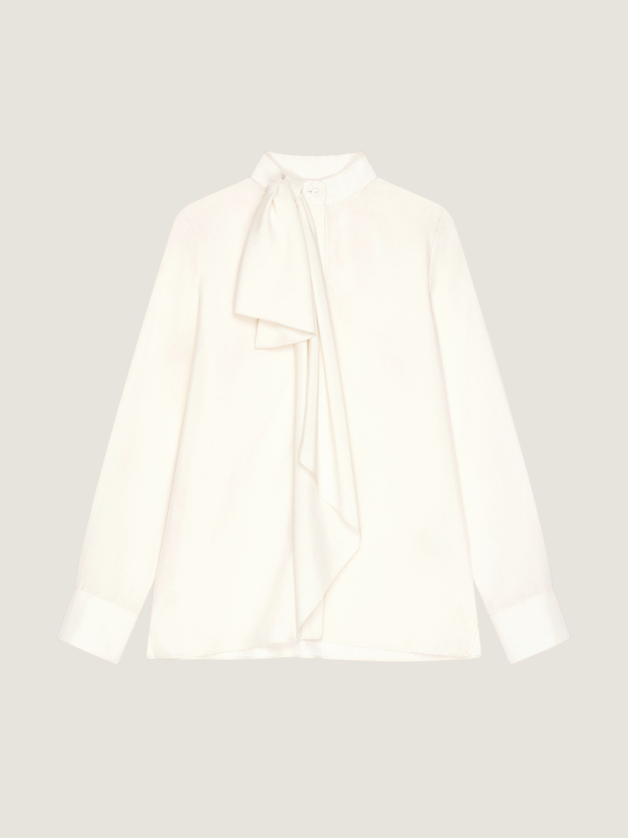 DRAPED BOW BLOUSE